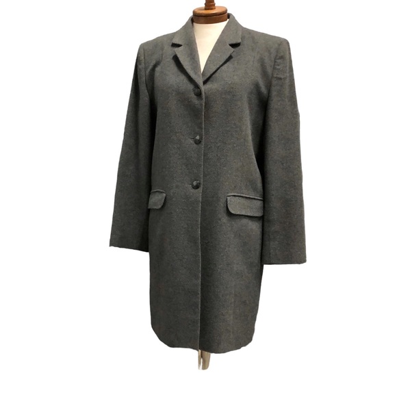 Ladies Classic Grey Wool Blend Coat, Sz 14 (sz lg) - Picture 1 of 13